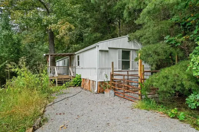 Wooded exterior and gravel drive at 330 Hyde Road in Jasper
